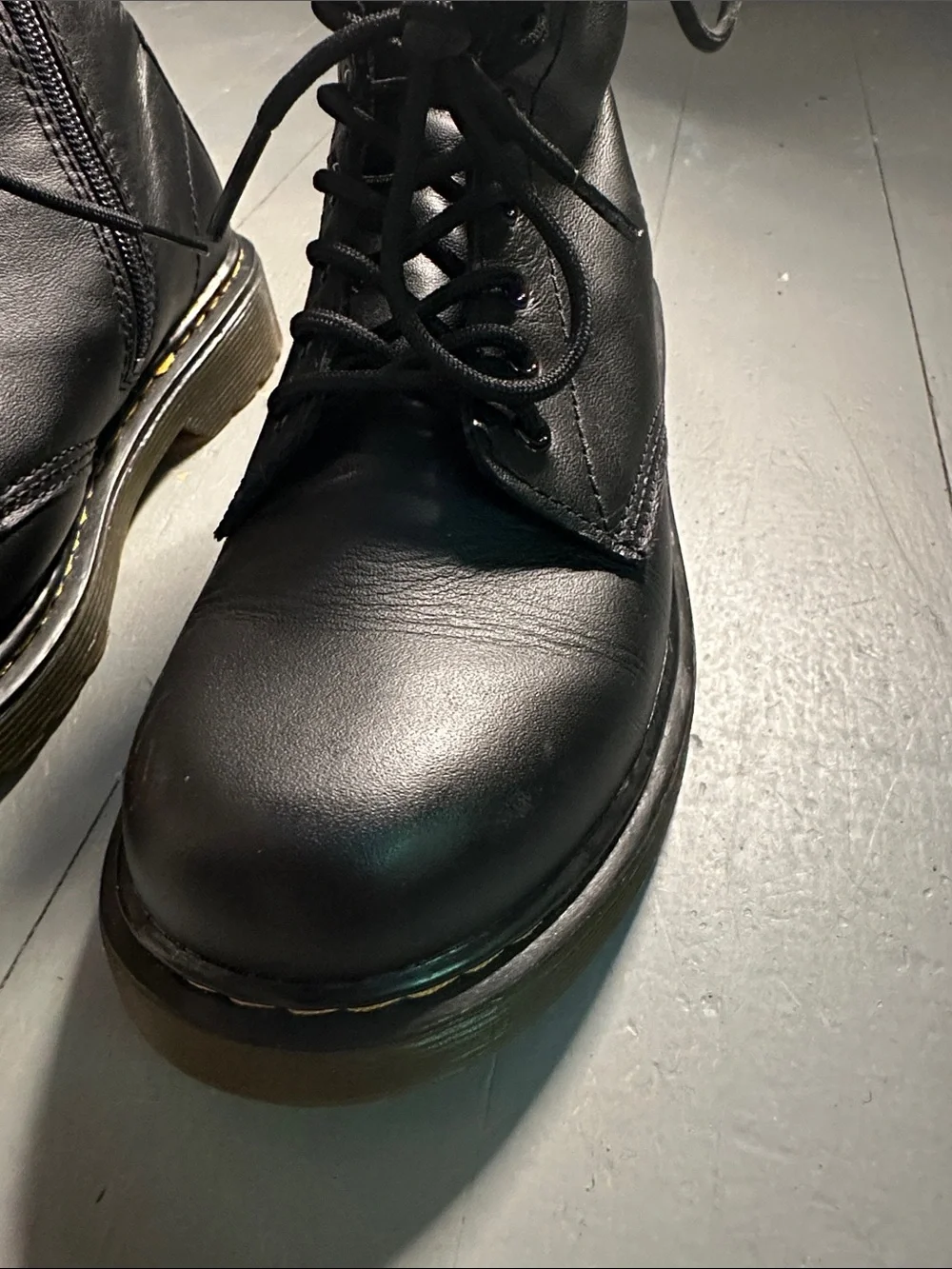 Dr. Martens Black Kids Lace-Up Combat Boots 1460